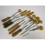 A collection of clockmaker's gravers and jeweller's engravers,