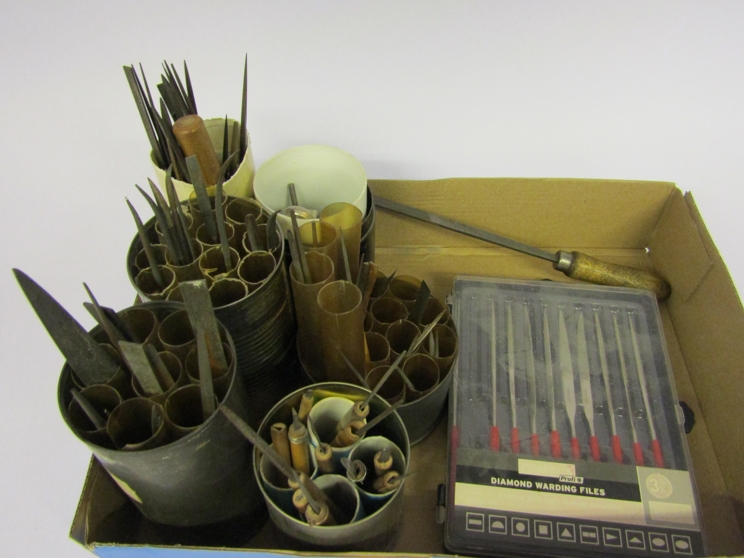 A collection of assorted needle files,