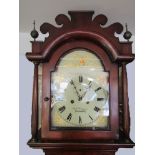 A George III flame mahogany longcase clock, painted arched 12" dial signed Will Simpson,