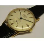 WALTHAM: a gent's manual wind wristwatch in steel and gold plated case (back with scratches),