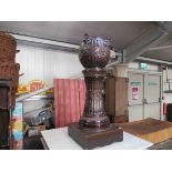 A 19th Century French glazed jardiniere on stand with lion mask details,