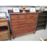 A Victorian mahogany straight front chest of two short over three long drawers with gallery top a/f