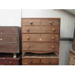 A Victorian mahogany two over three chest of drawers