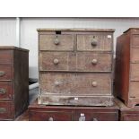 A Victorian mahogany two over two chest of drawers