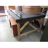 A work shop table 123cm x 221cm x 90cm tall