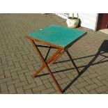 A 20th Century mahogany folding card table with green baize top