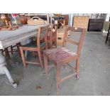 A set of six 1950's chairs stamped "AM!"