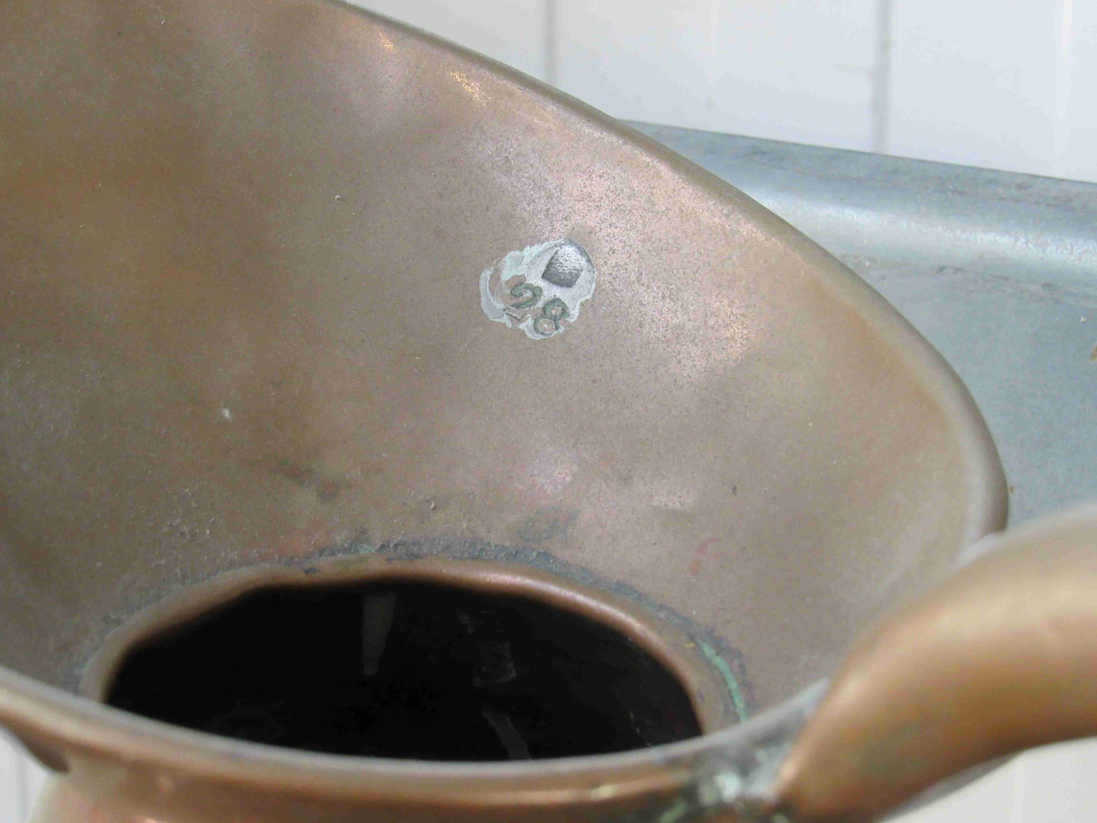 A Victorian copper beer jug - Image 2 of 2