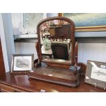 A Victorian mahogany toilet swing mirror