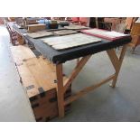 A pine work table,
