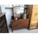 A 1930's mahogany dressing chest of four drawers