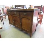 An Edwardian mahogany inlaid sideboard,