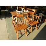 A pair of pine carver chairs