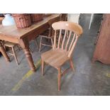 Six beech kitchen chairs