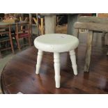 A painted Victorian milking stool