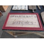 A Bryant-May's Matches advertising sign