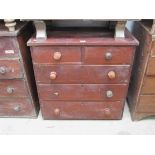 A Victorian mahogany two over three chest of drawers