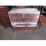 A Victorian mahogany painted two over three chest of drawers