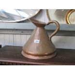 A Victorian copper beer jug