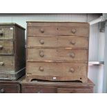 A Victorian mahogany graduating chest of four drawers