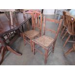 Two Edwardian cane bedroom chairs