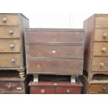 A Georgian mahogany chest of three drawers
