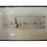 ROWLAND LANGMADE (1897-1956): Two etchings "Spithead" and "Eddystone" depicting seafaring scenes,