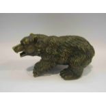 An unsigned bronze figure of a bear