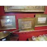 Gilt framed and glazed watercolour paintings Church Ruins,
