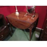 A 19th Century mahogany Pembroke table with single frieze drawer,