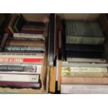 Two boxes of assorted books including Keith Richards, Letters of Charles Dickens,