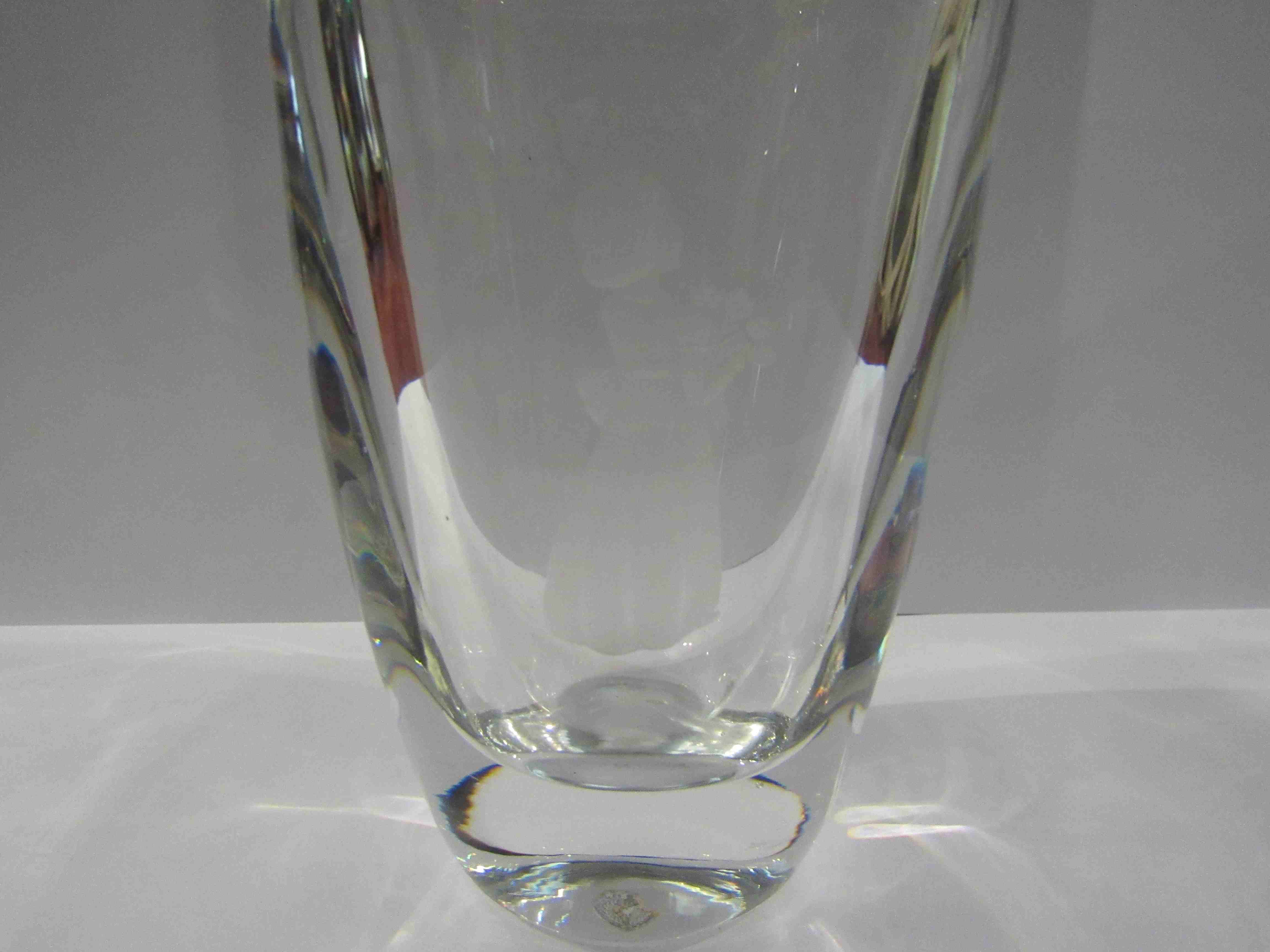 Orrefors Art glass vase with etched female, 14. - Image 2 of 2