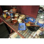 17 pieces of Torquay and Devon ware, dishes, pots,
