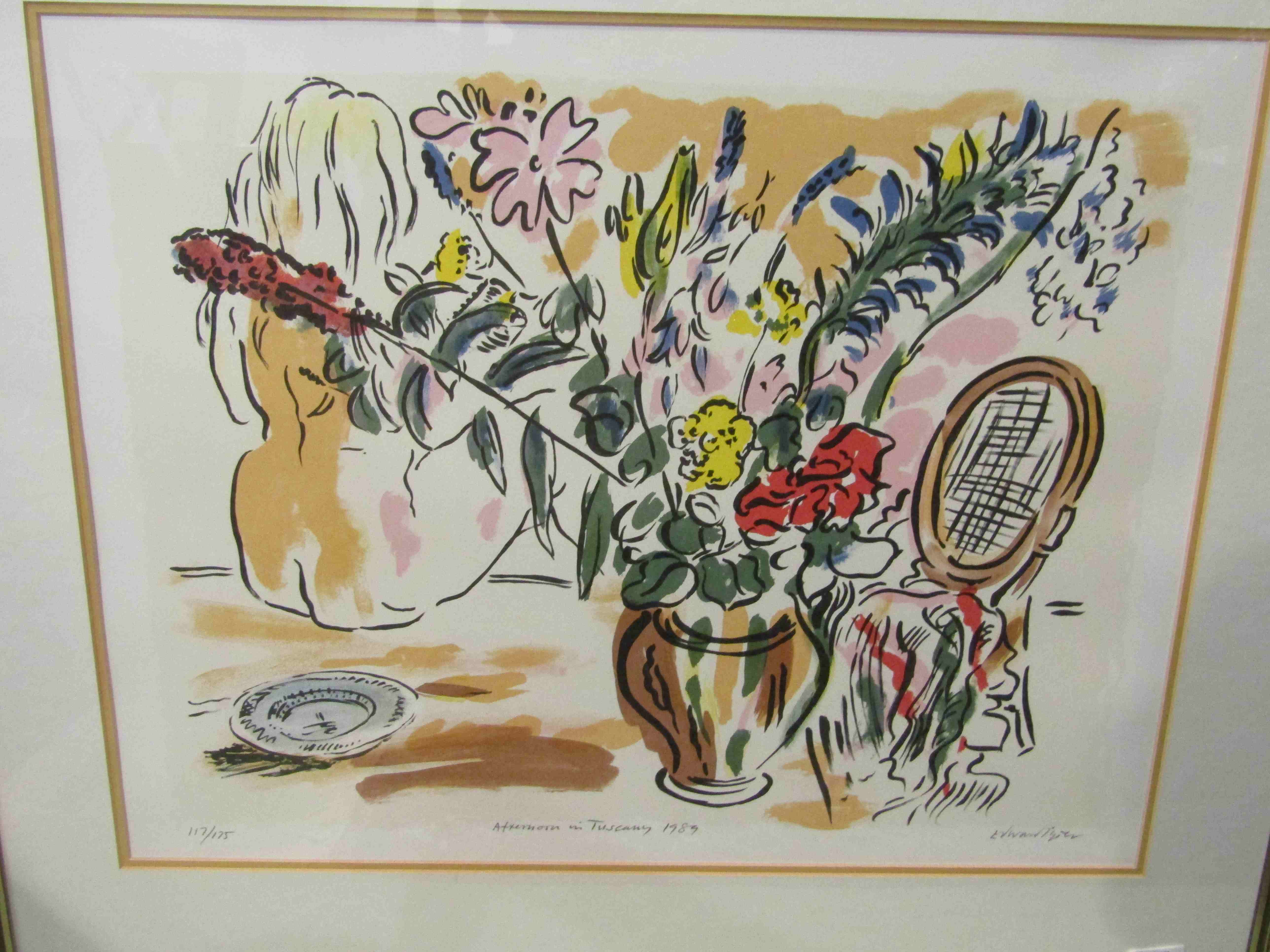 EDWARD PIPER (1938-1990): A framed and glazed limited edition coloured print titled 'Afternoon in