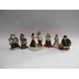 A set of six Wade Beauty and The Beast 2003 figures,