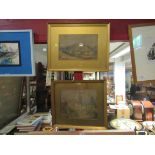 Two gilt framed and glazed watercolour paintings, one hilly landscape, 31.