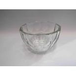 A heavy moulded glass bowl,