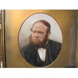 A 19th Century oil portrait of bearded gentleman, oval mount, gilt frame a/f,