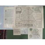 Johannes Blaeu: 'Bedfordshire and Buckinghamshire', engraved hand coloured map,