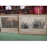 Two 19th Century etchings after Oswold W.
