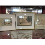 Three framed and glazed watercolours of Norwich street scenes, Tombland,