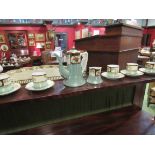 A Noritake part coffee set comprising coffee pot,