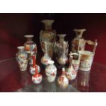 A selection of Japanese Satsuma ware jars and vases etc