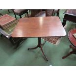 A Georgian mahogany rectangular tilt top wine table,