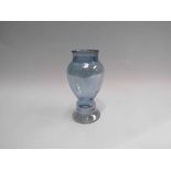 A Whitefriars clear blue glass vase,