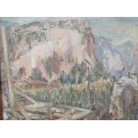 An oil on canvas "Somewhere in Austria" Initialled MLR (Marie Luisa Reis?), framed and glazed,