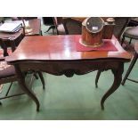 A 19th Century mahogany fold top tea table with cabriole legs, shaped top,