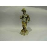 A 19th Century Dresden figure of cavalier, restoration to base,