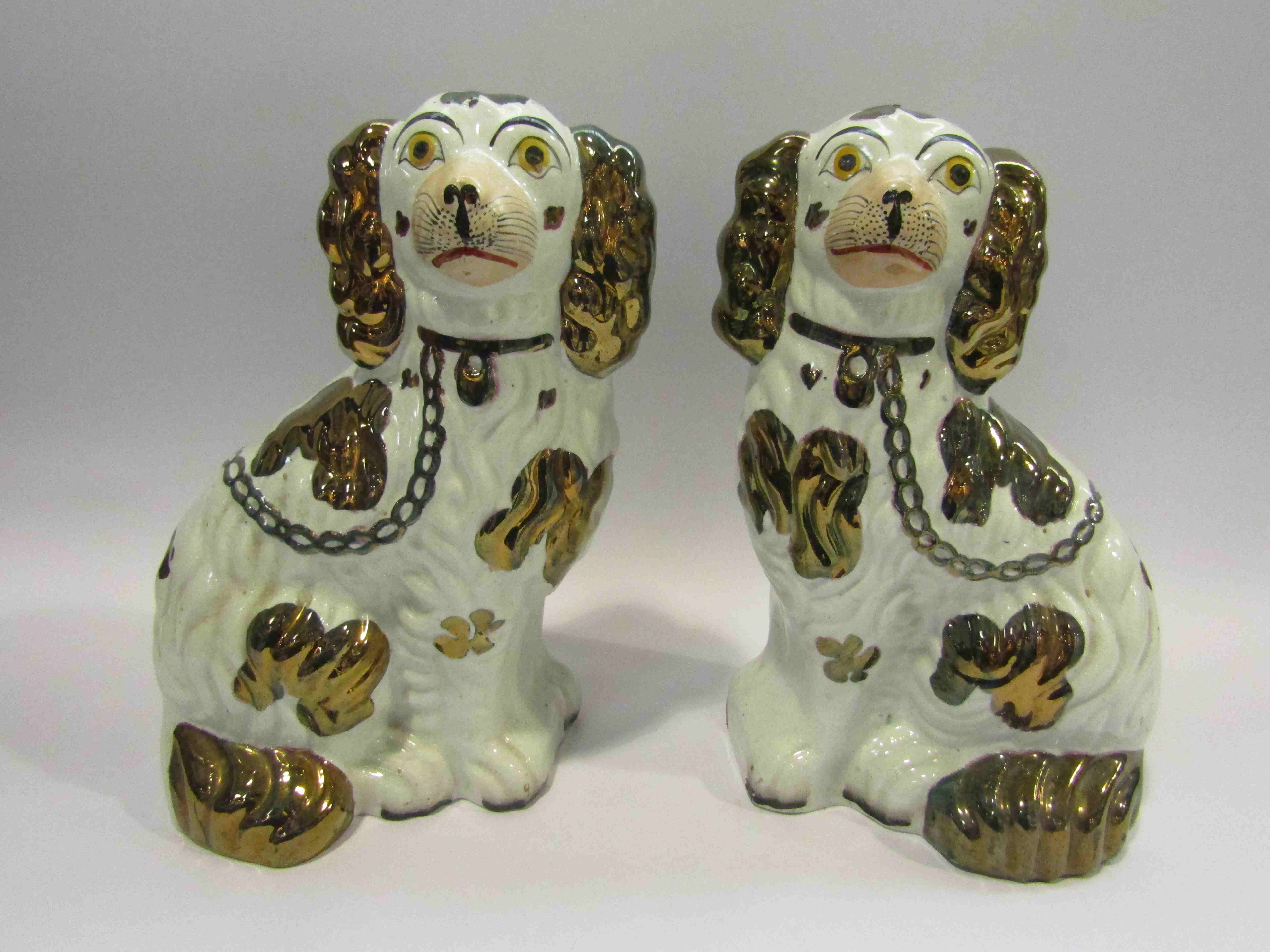 A pair of Staffordshire mantel dogs, No 2,