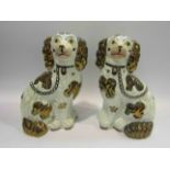 A pair of Staffordshire mantel dogs, No 2,